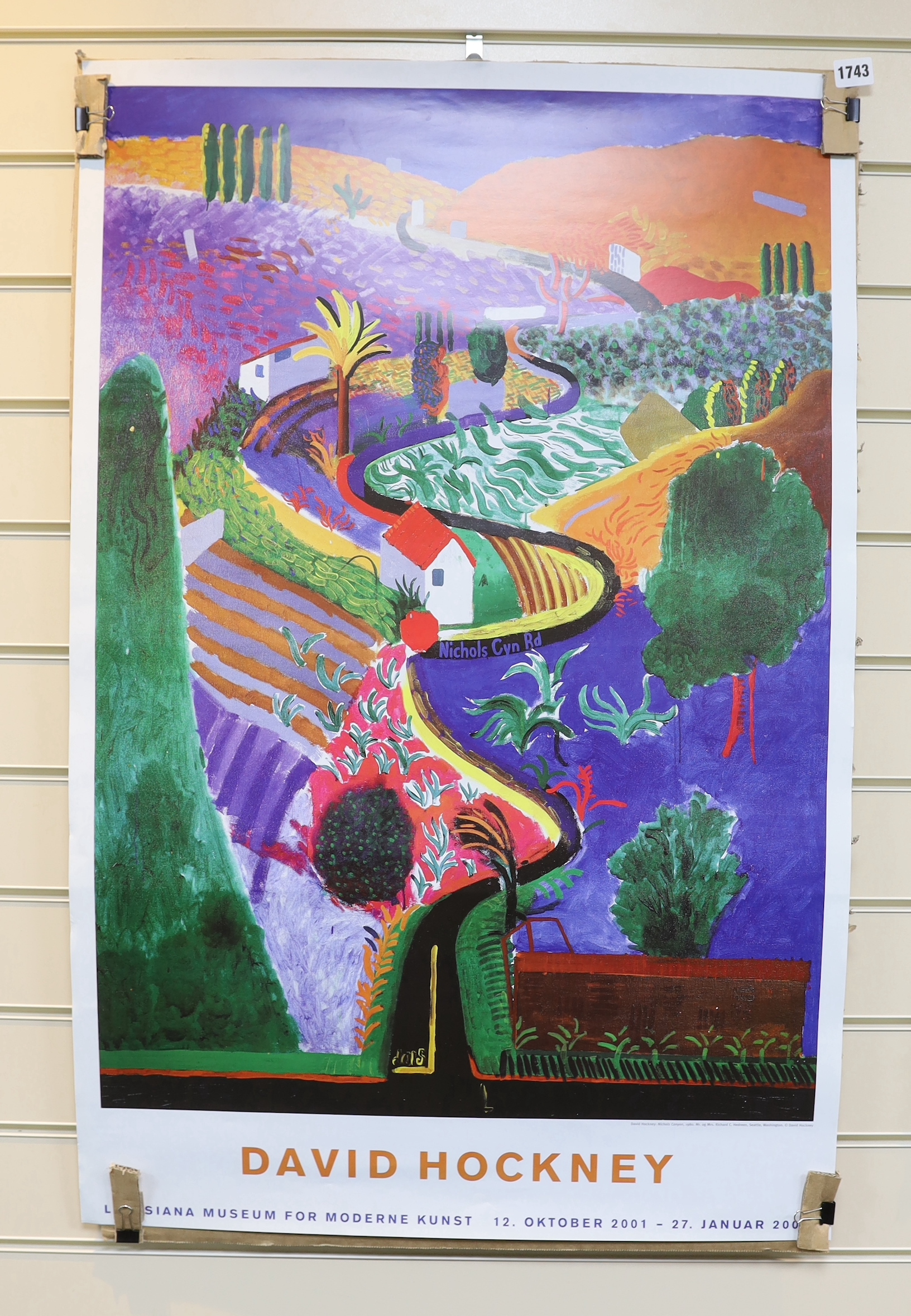 David Hockney RA (British b.1937), offset lithograph exhibition poster, David Hockey, Nichols Cannon, Louisiana Museum for Moderne Kunst, 2001, unframed, 96 x 62cm